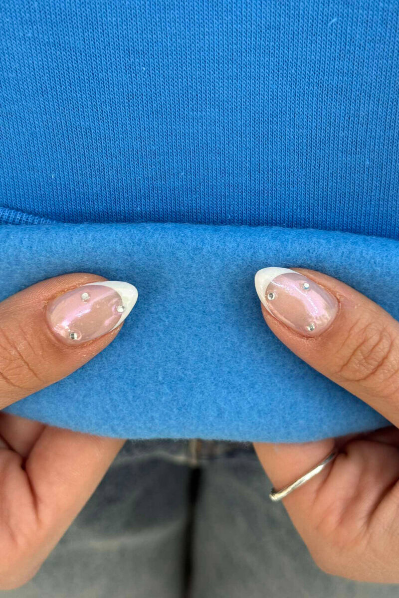 ONE COLOR SIMPLE WOMEN SWEATSHIRT LIGHTBLUE/BZ - 3