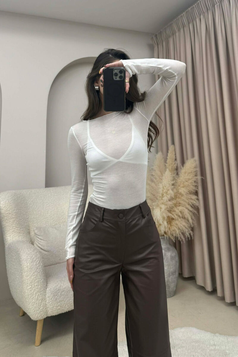 ONE COLOR SIMPLE WOMEN SWEATSHIRT WHITE-E BARDHE - 4