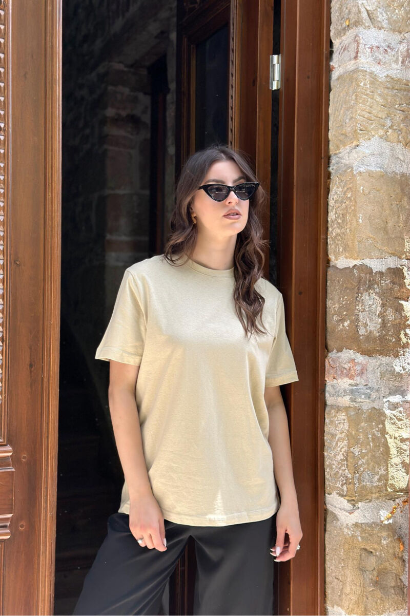 ONE COLOR SIMPLE WOMEN T-SHIRT ANTIQUEWHITE/ANTIKE - 3