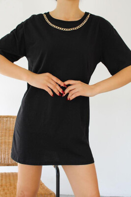 ONE COLOR SIMPLE WOMEN T-SHIRT BLACK/ E ZEZE 