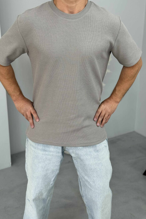 ONE COLOR SIMPLE MEN T-SHIRT GREY/GRI - 2