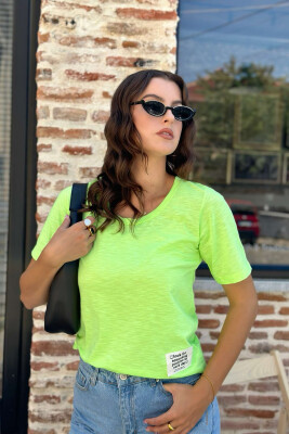 ONE COLOR SIMPLE WOMEN T-SHIRT NEON/NEON 