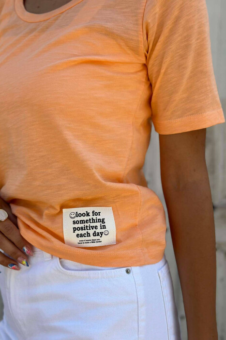 ONE COLOR SIMPLE WOMEN T-SHIRT ORANGE/PORTOKALLI - 6