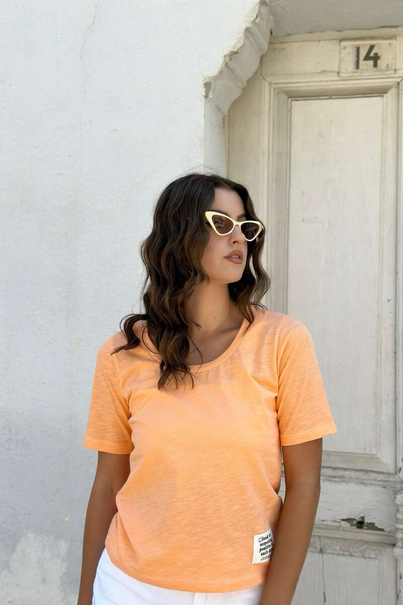 ONE COLOR SIMPLE WOMEN T-SHIRT ORANGE/PORTOKALLI - 3