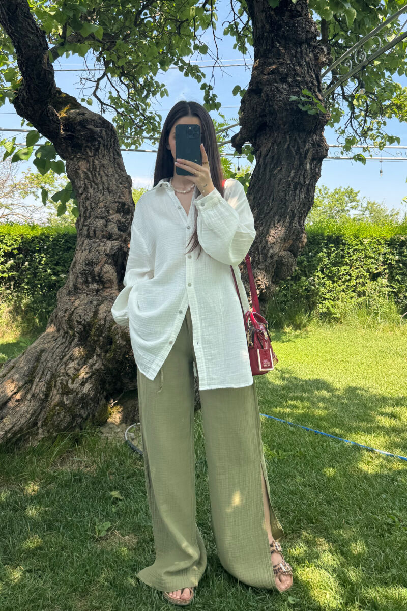 ONE COLOR SIMPLE WOMEN SHIRT WHITE-E BARDHE - 1