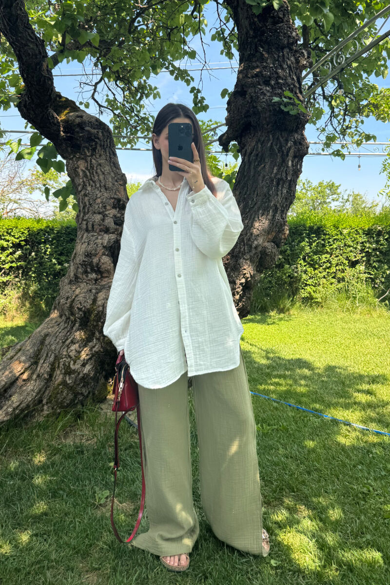 ONE COLOR SIMPLE WOMEN SHIRT WHITE-E BARDHE - 2