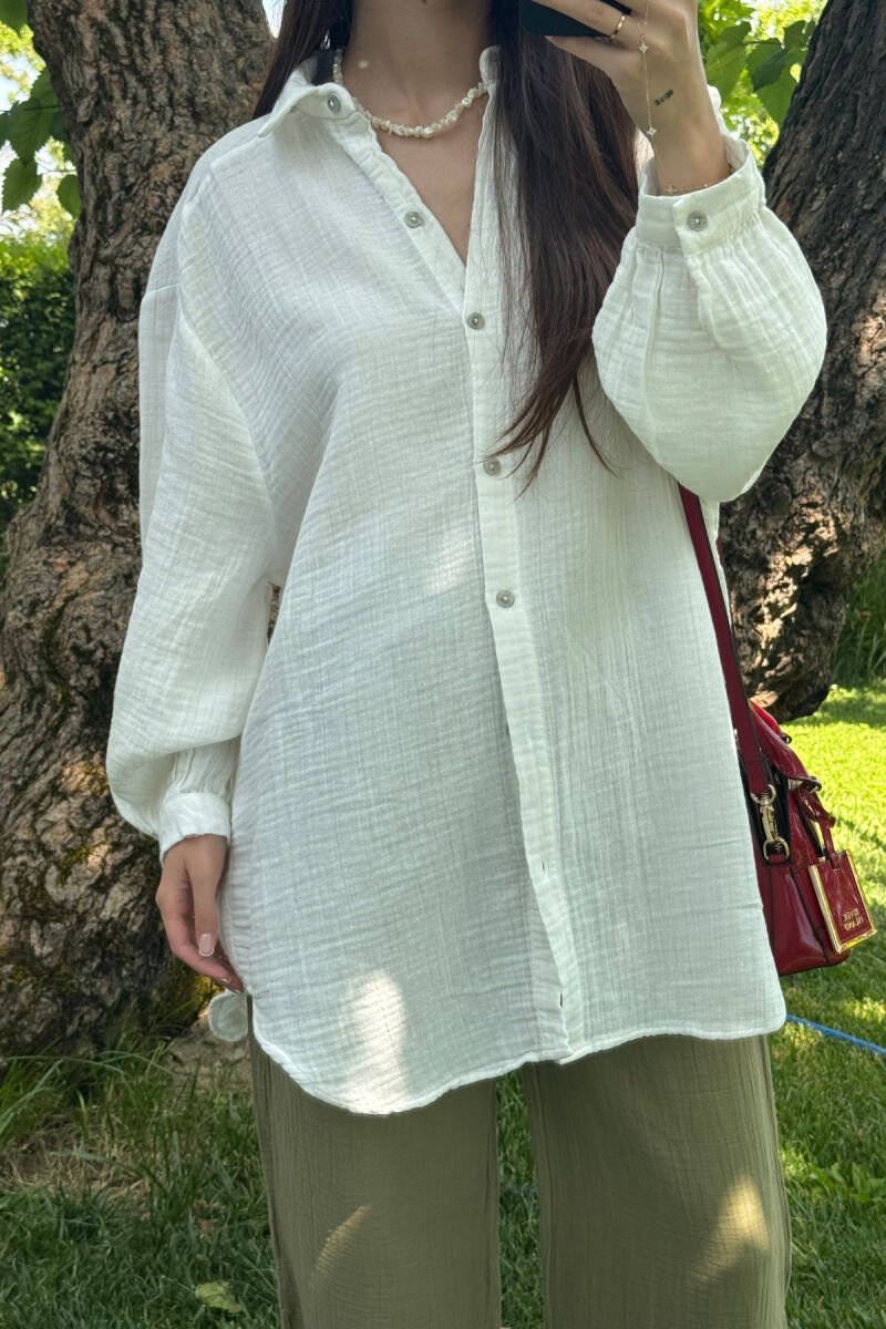 ONE COLOR SIMPLE WOMEN SHIRT WHITE-E BARDHE - 4