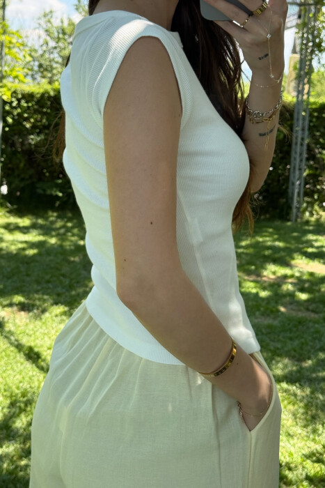 ONE COLOR SIMPLE WOMEN T-SHIRT WHITE-E BARDHE - 2
