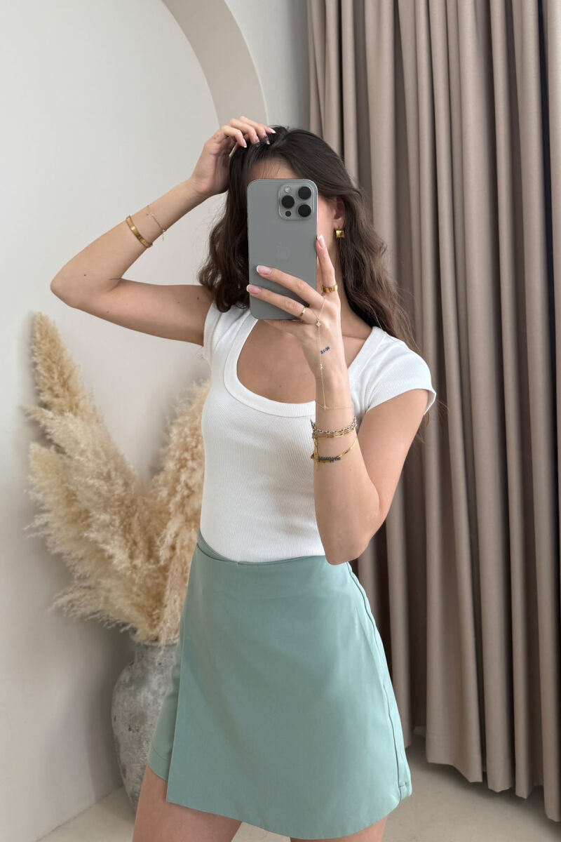 ONE COLOR SIMPLE WOMEN T-SHIRT WHITE-E BARDHE - 4