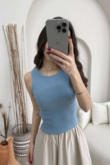 ONE COLOR SIMPLE WOMEN TANK TOP BEAUBLUE/BBL - 1