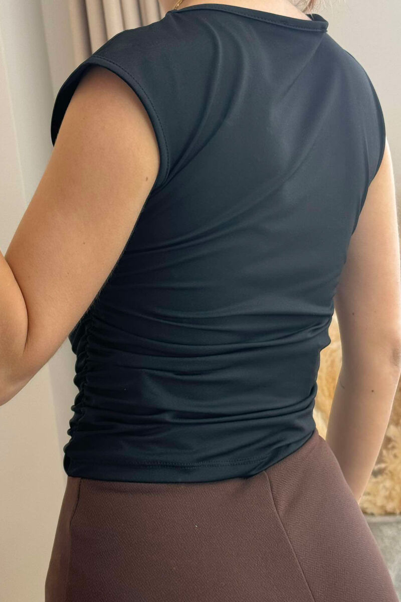 ONE COLOR SIMPLE WOMEN TANK TOP BLACK/ E ZEZE - 2