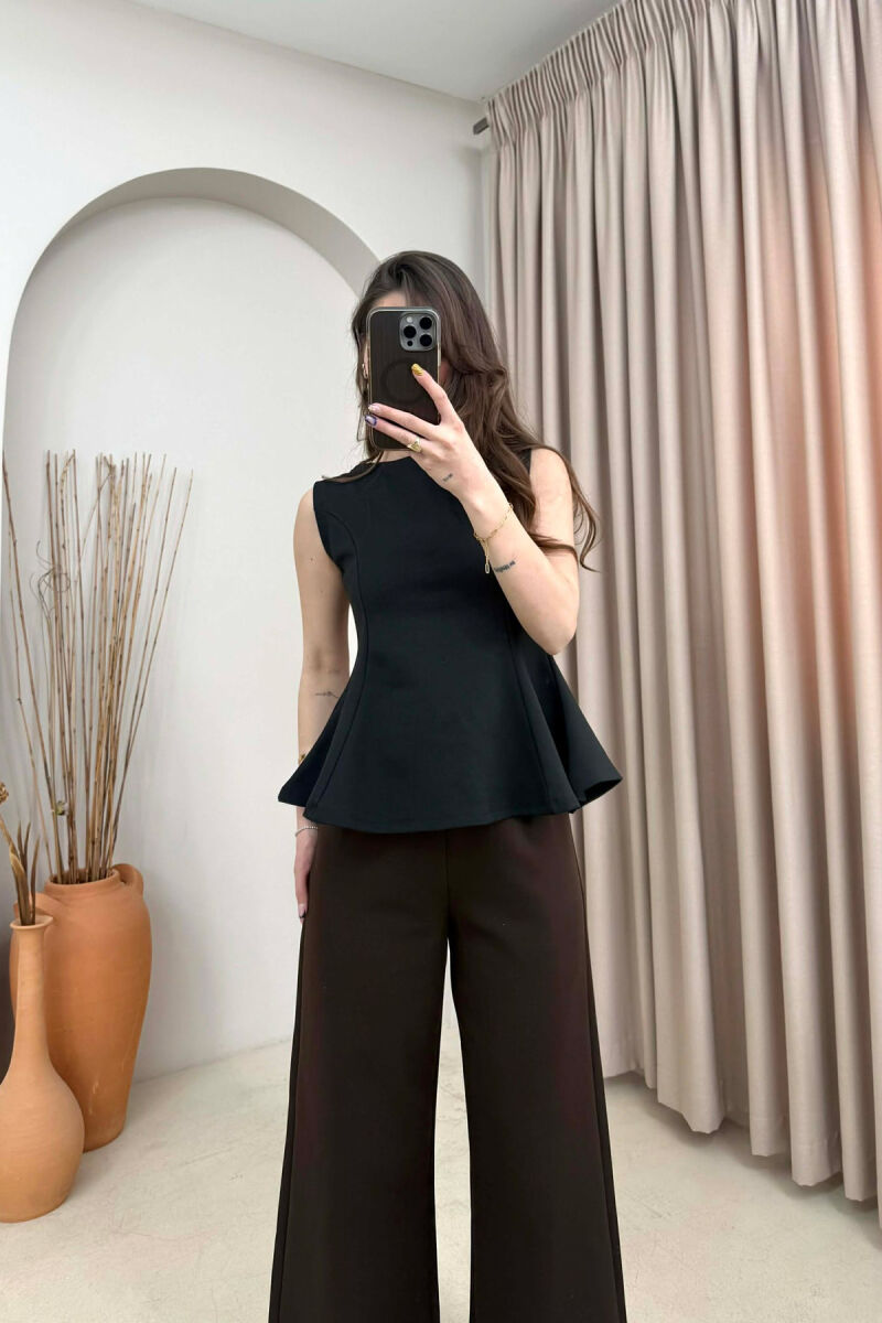 ONE COLOR SIMPLE WOMEN TANK TOP BLACK/ E ZEZE - 1