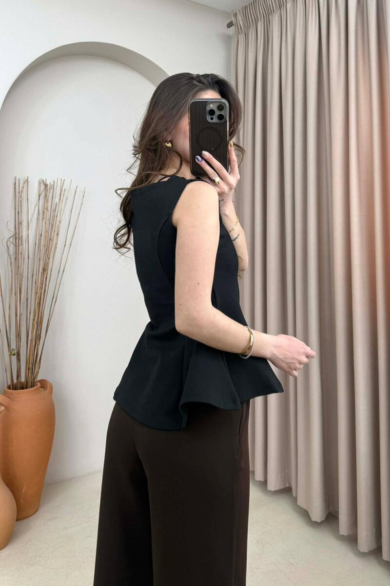 ONE COLOR SIMPLE WOMEN TANK TOP BLACK/ E ZEZE - 2