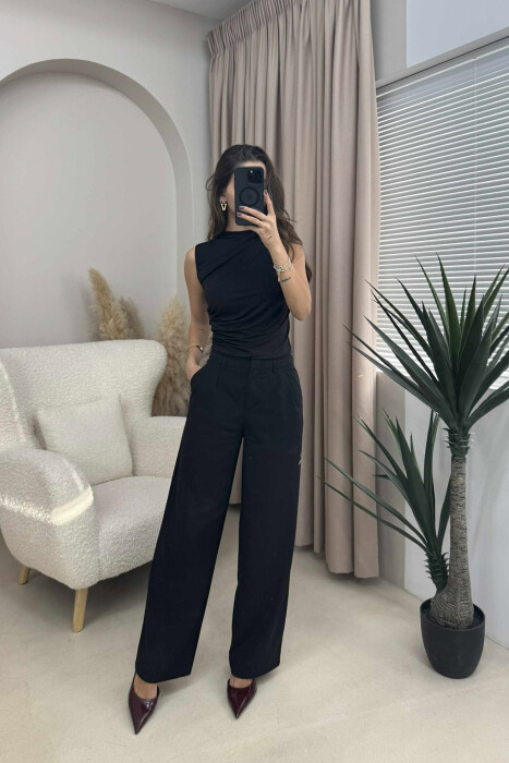 KANATJERE E THJESHTË NJË NGJYRËSHE PËR FEMRA NË NGJYRË TË ZEZË 