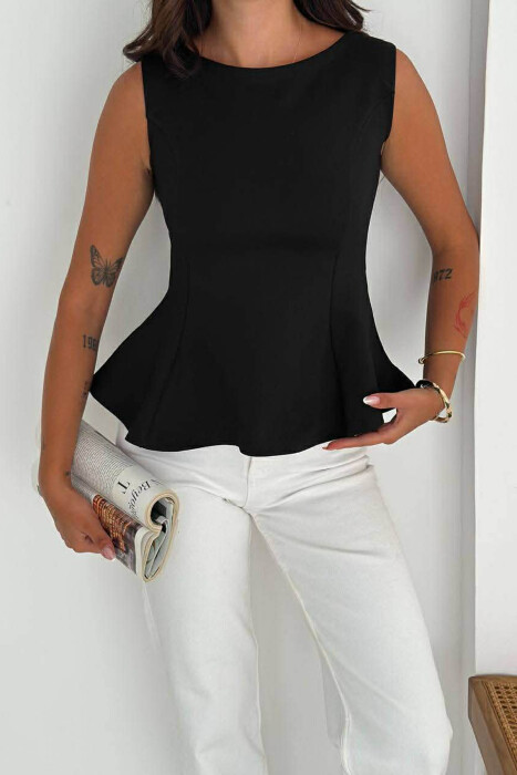 KANATJERE E THJESHTË NJË NGJYRËSHE PËR FEMRA NË NGJYRË TË ZEZË - KLAUDIO FASHION