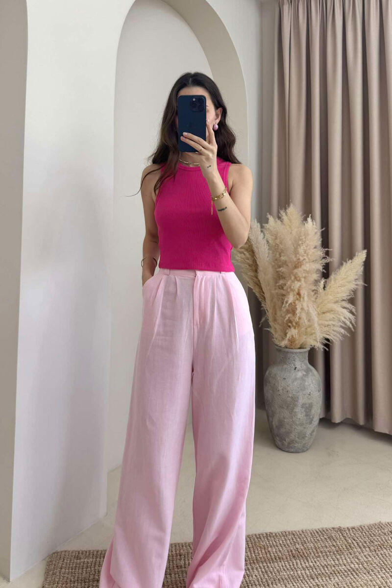 ONE COLOR SIMPLE WOMEN TANK TOP FUCHSIA/CIKLAMI - 4