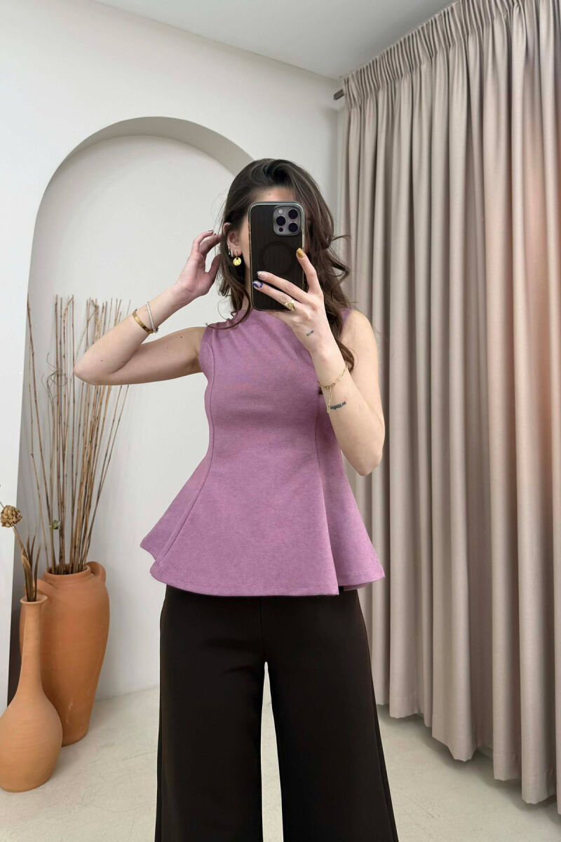 ONE COLOR SIMPLE WOMEN TANK TOP LIGHT PURPLE/LEZB - 1