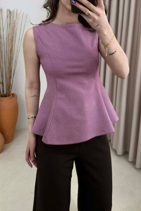 ONE COLOR SIMPLE WOMEN TANK TOP LIGHT PURPLE/LEZB - 2