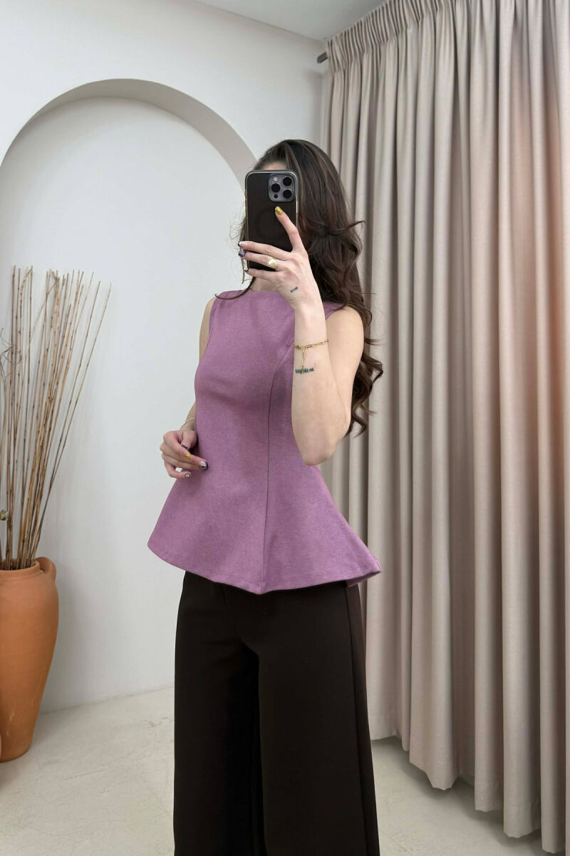 ONE COLOR SIMPLE WOMEN TANK TOP LIGHT PURPLE/LEZB - 4