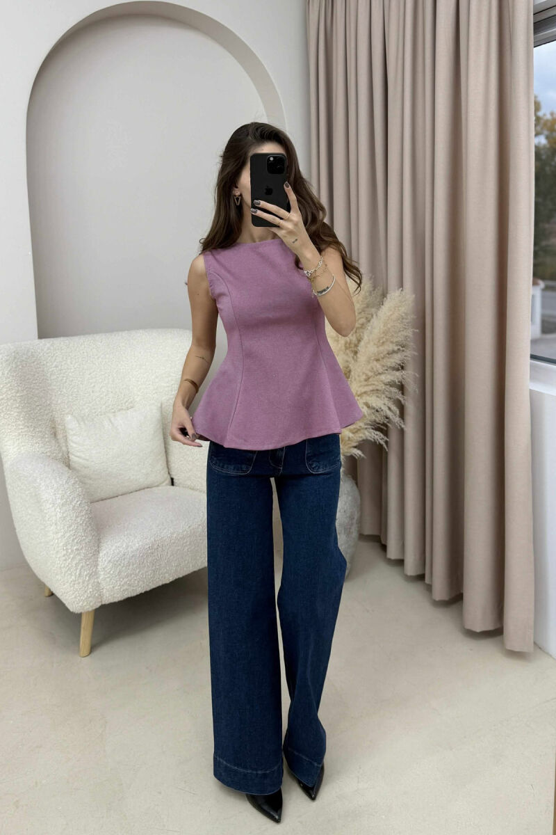 ONE COLOR SIMPLE WOMEN TANK TOP LIGHT PURPLE/LEZB - 1