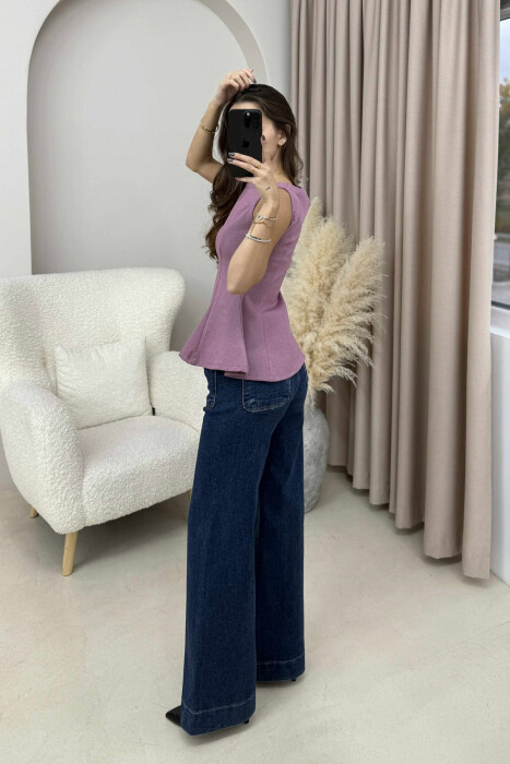 ONE COLOR SIMPLE WOMEN TANK TOP LIGHT PURPLE/LEZB - 3