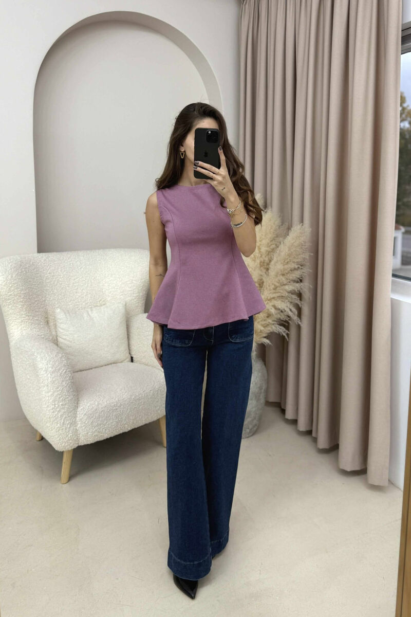 ONE COLOR SIMPLE WOMEN TANK TOP LIGHT PURPLE/LEZB - 2