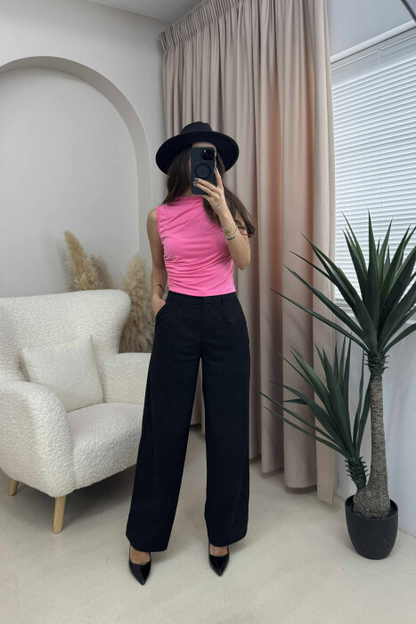 ONE COLOR SIMPLE WOMEN TANK TOP PINK/ROZE - 1