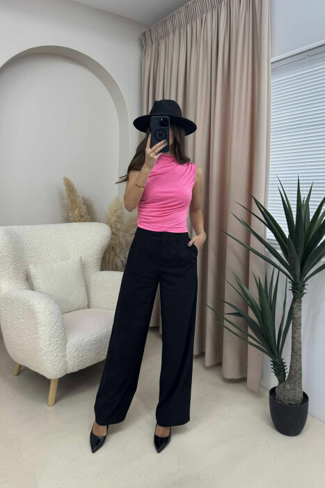 ONE COLOR SIMPLE WOMEN TANK TOP PINK/ROZE - 2