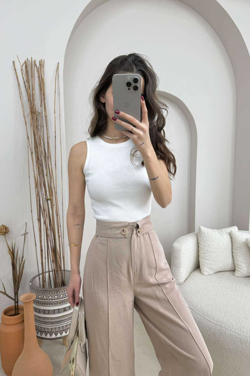 ONE COLOR SIMPLE WOMEN TANK TOP WHITE-E BARDHE - 1