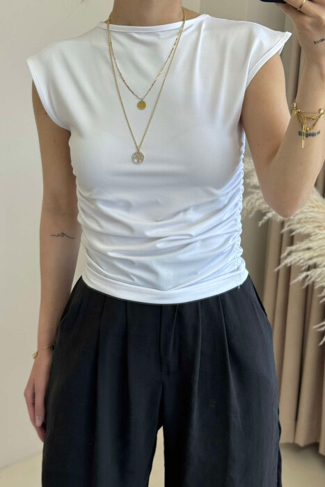 ONE COLOR SIMPLE WOMEN TANK TOP WHITE-E BARDHE - 1