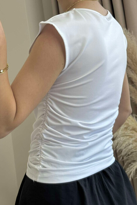 ONE COLOR SIMPLE WOMEN TANK TOP WHITE-E BARDHE - 2