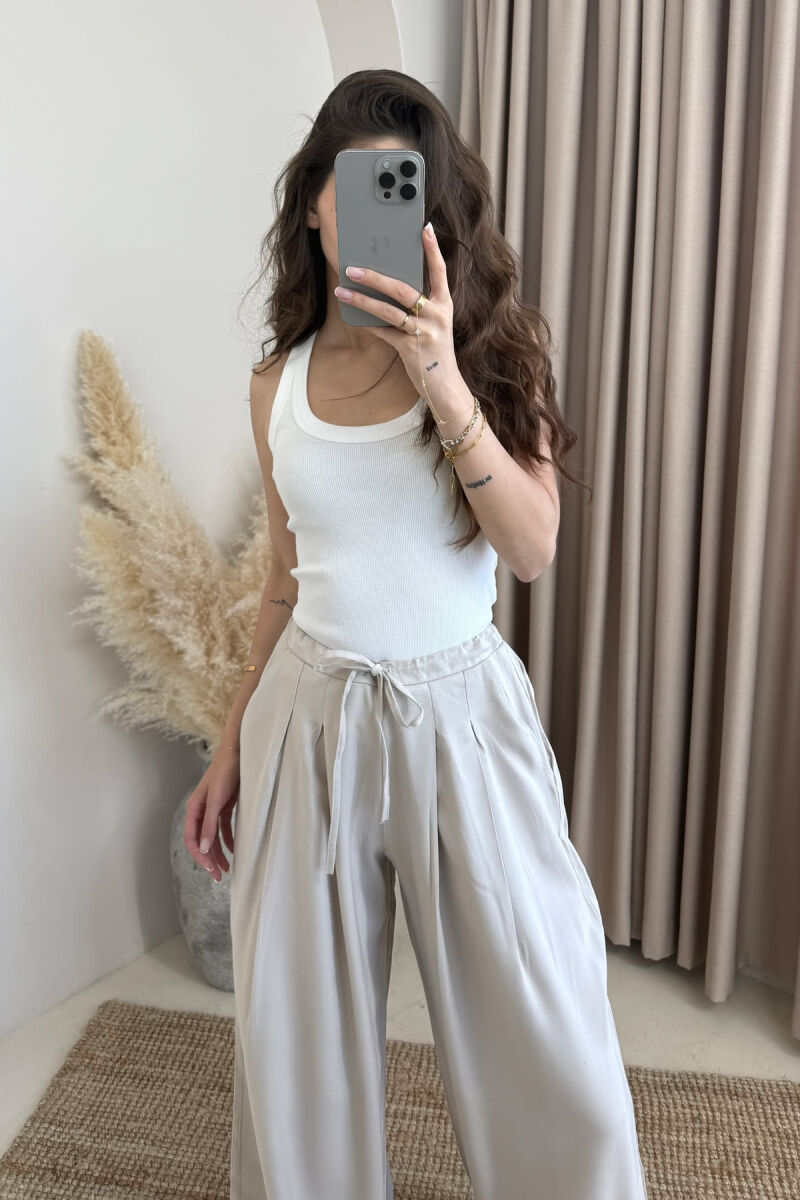 ONE COLOR SIMPLE WOMEN TANK TOP WHITE-E BARDHE - 2