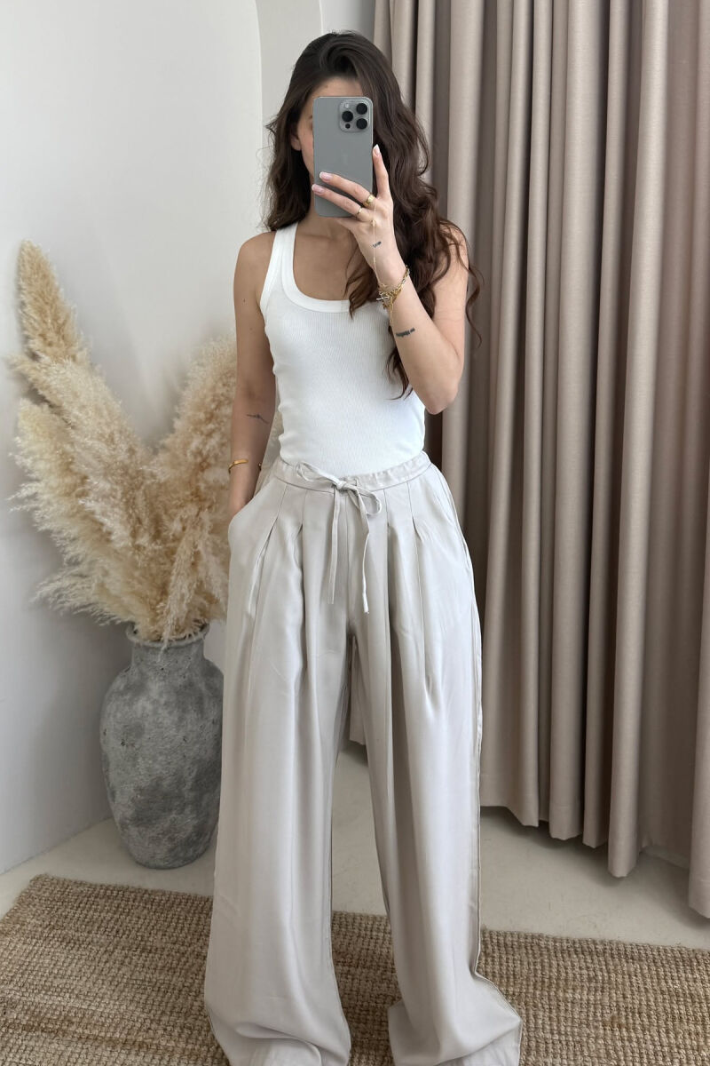 ONE COLOR SIMPLE WOMEN TANK TOP WHITE-E BARDHE - 3