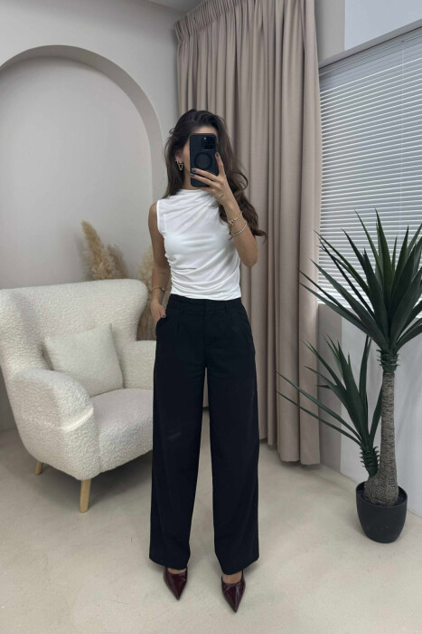 ONE COLOR SIMPLE WOMEN TANK TOP WHITE-E BARDHE 