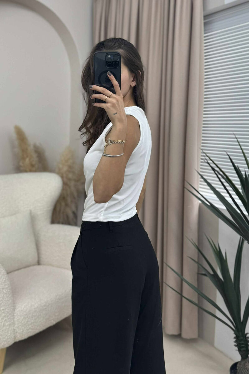 ONE COLOR SIMPLE WOMEN TANK TOP WHITE-E BARDHE - 4