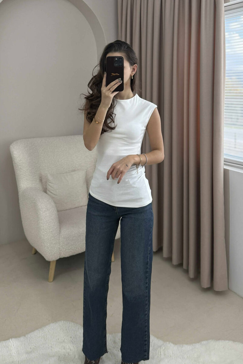 ONE COLOR SIMPLE WOMEN TANK TOP WHITE-E BARDHE - 1