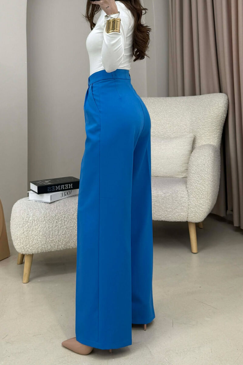 ONE COLOR SIMPLE WOMEN TROUSERS BABY BLUE/BLU BY - 3