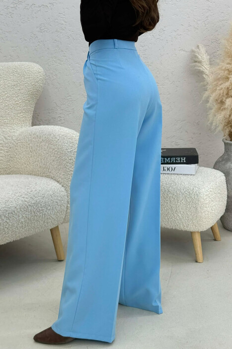 ONE COLOR SIMPLE WOMEN TROUSERS BEAUBLUE/BBL - 4