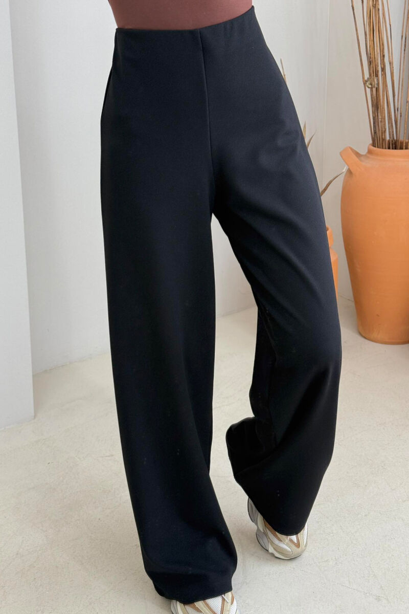 ONE COLOR SIMPLE WOMEN TROUSERS BLACK/ E ZEZE - 3