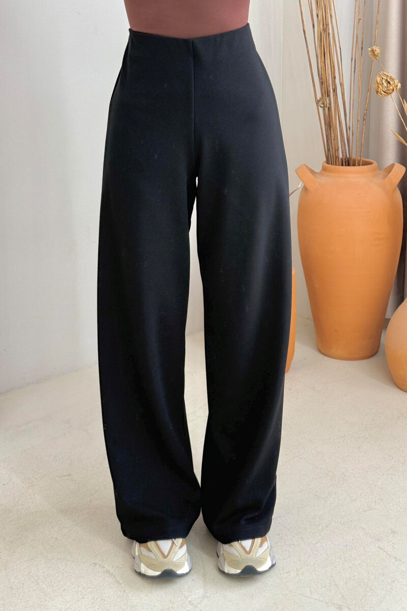 ONE COLOR SIMPLE WOMEN TROUSERS BLACK/ E ZEZE - 4