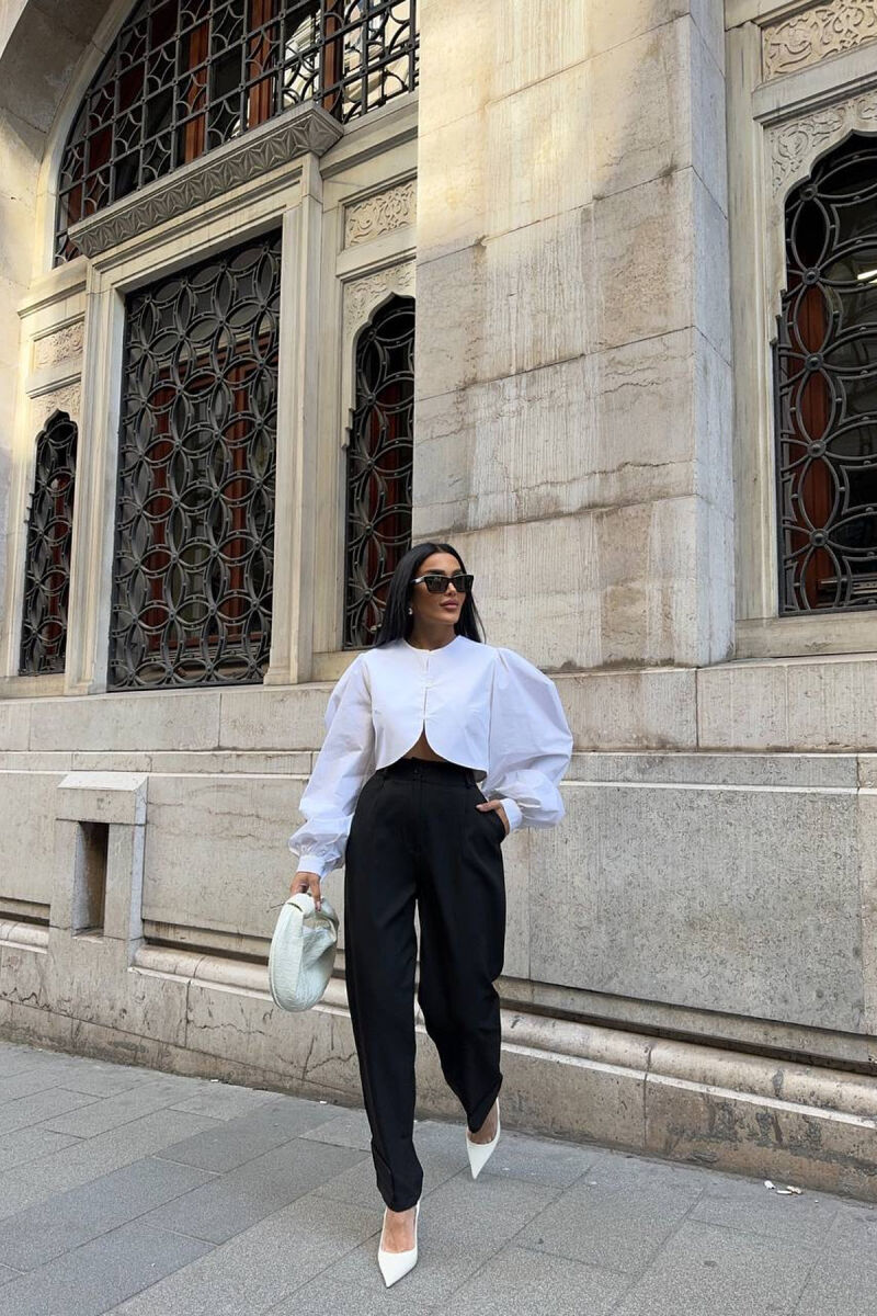 ONE COLOR SIMPLE WOMEN TROUSERS BLACK/ E ZEZE - 3
