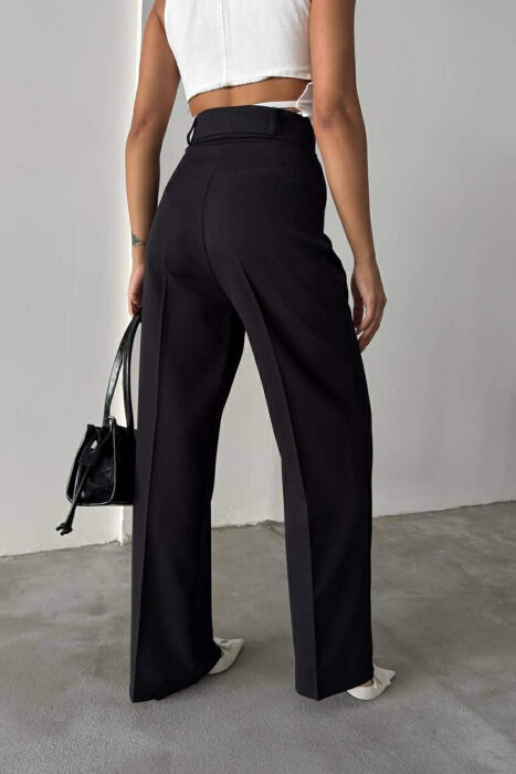 ONE COLOR SIMPLE WOMEN TROUSERS BLACK/ E ZEZE - 2