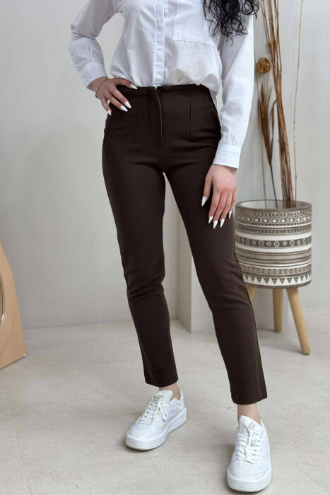 SIMPLE WOMEN TROUSERS IN BROWN COLOR 