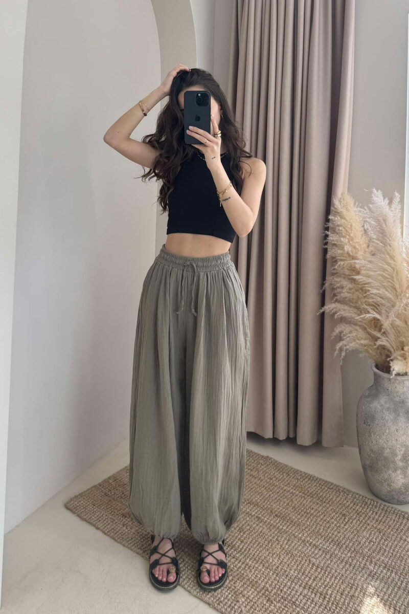 ONE COLOR SIMPLE WOMEN TROUSERS GREEN/JESHILE - 2