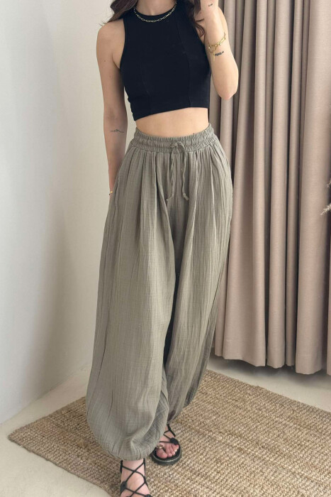 ONE COLOR SIMPLE WOMEN TROUSERS GREEN/JESHILE - 3
