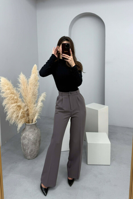 ONE COLOR SIMPLE WOMEN TROUSERS GREY ASH/GRI HIRI 