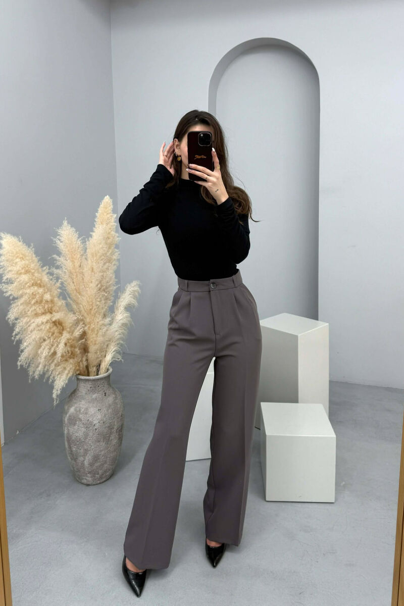ONE COLOR SIMPLE WOMEN TROUSERS GREY ASH/GRI HIRI - 1