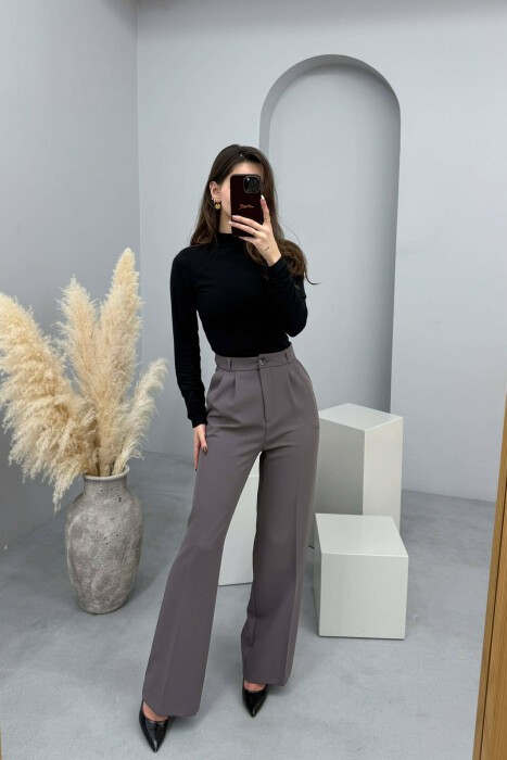 ONE COLOR SIMPLE WOMEN TROUSERS GREY ASH/GRI HIRI - 2