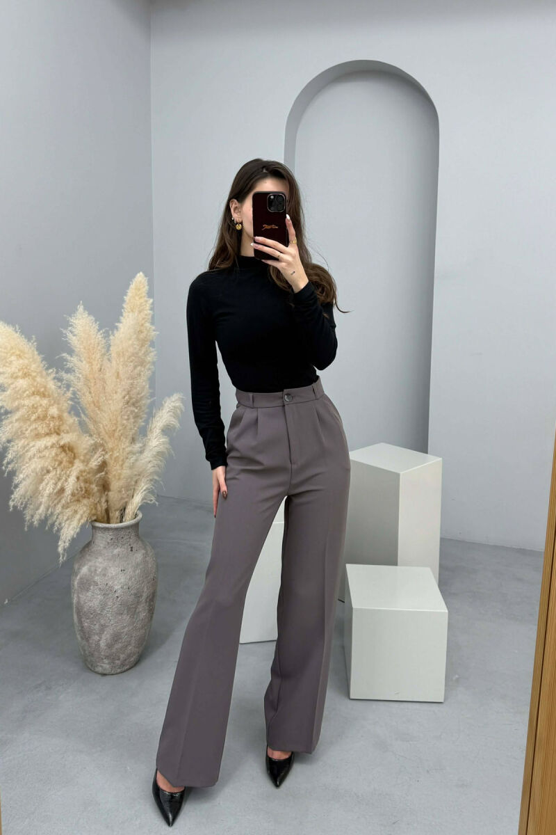 ONE COLOR SIMPLE WOMEN TROUSERS GREY ASH/GRI HIRI - 2
