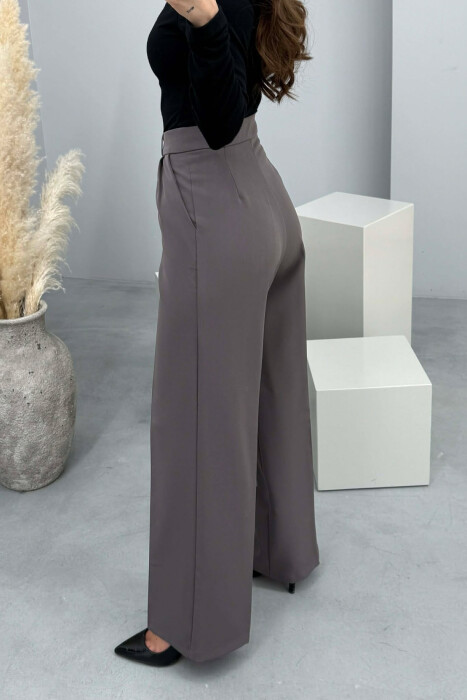 ONE COLOR SIMPLE WOMEN TROUSERS GREY ASH/GRI HIRI - 4